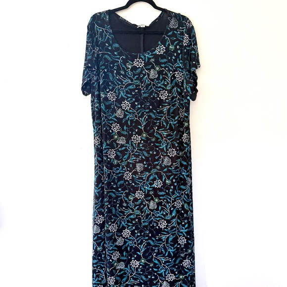 Coldwater Creek Mesh Lined Floral Boho Casual Easy Weekend Plus Size Dress 2X - Picture 1 of 9